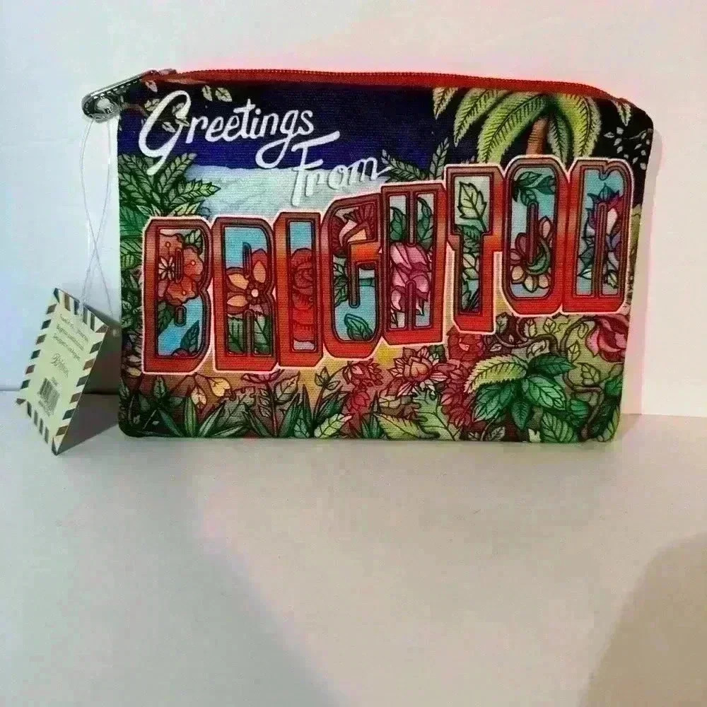 NWT‎ Brighton First Class Airmail BRIGHTON!!! Multicolor Postcard Travel Pouch